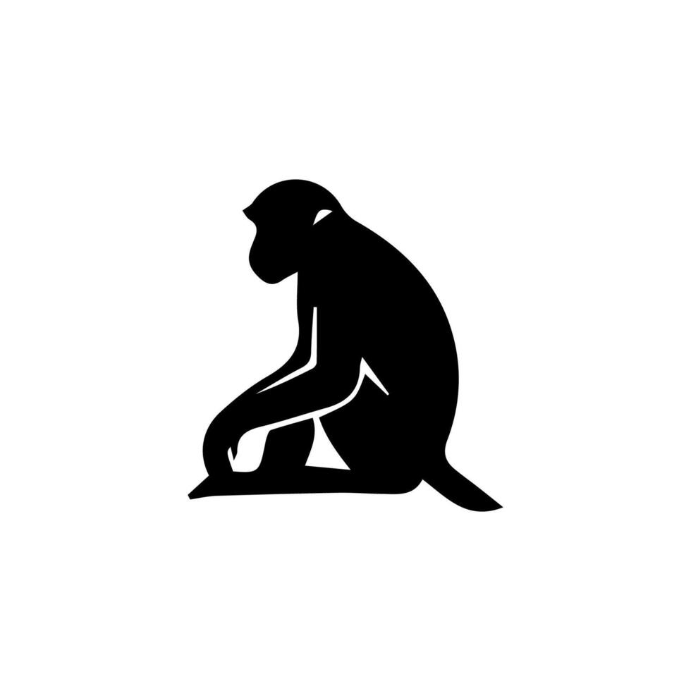 monkey silhouettes on a white background. Perfect for designs about animals, nature, wildlife, primates, monkeys, apes, jungle, rainforest, conservation, and education vector