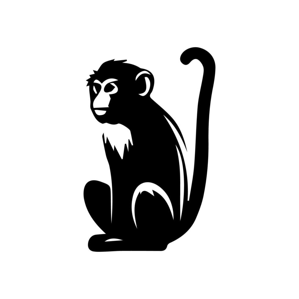 monkey silhouettes on a white background. Perfect for designs about animals, nature, wildlife, primates, monkeys, apes, jungle, rainforest, conservation, and education vector