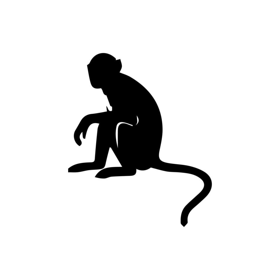 monkey silhouettes on a white background. Perfect for designs about animals, nature, wildlife, primates, monkeys, apes, jungle, rainforest, conservation, and education vector