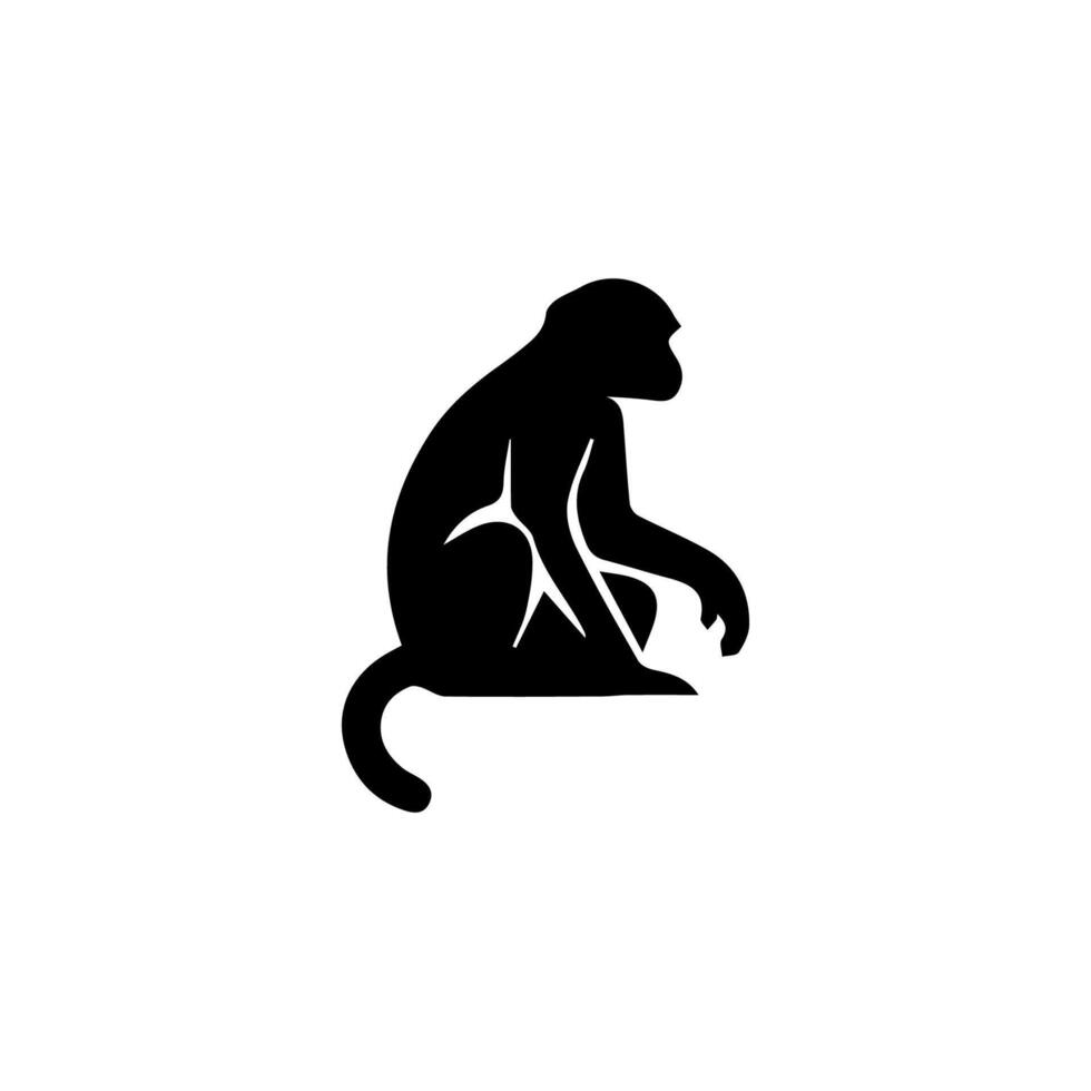 monkey silhouettes on a white background. Perfect for designs about animals, nature, wildlife, primates, monkeys, apes, jungle, rainforest, conservation, and education vector