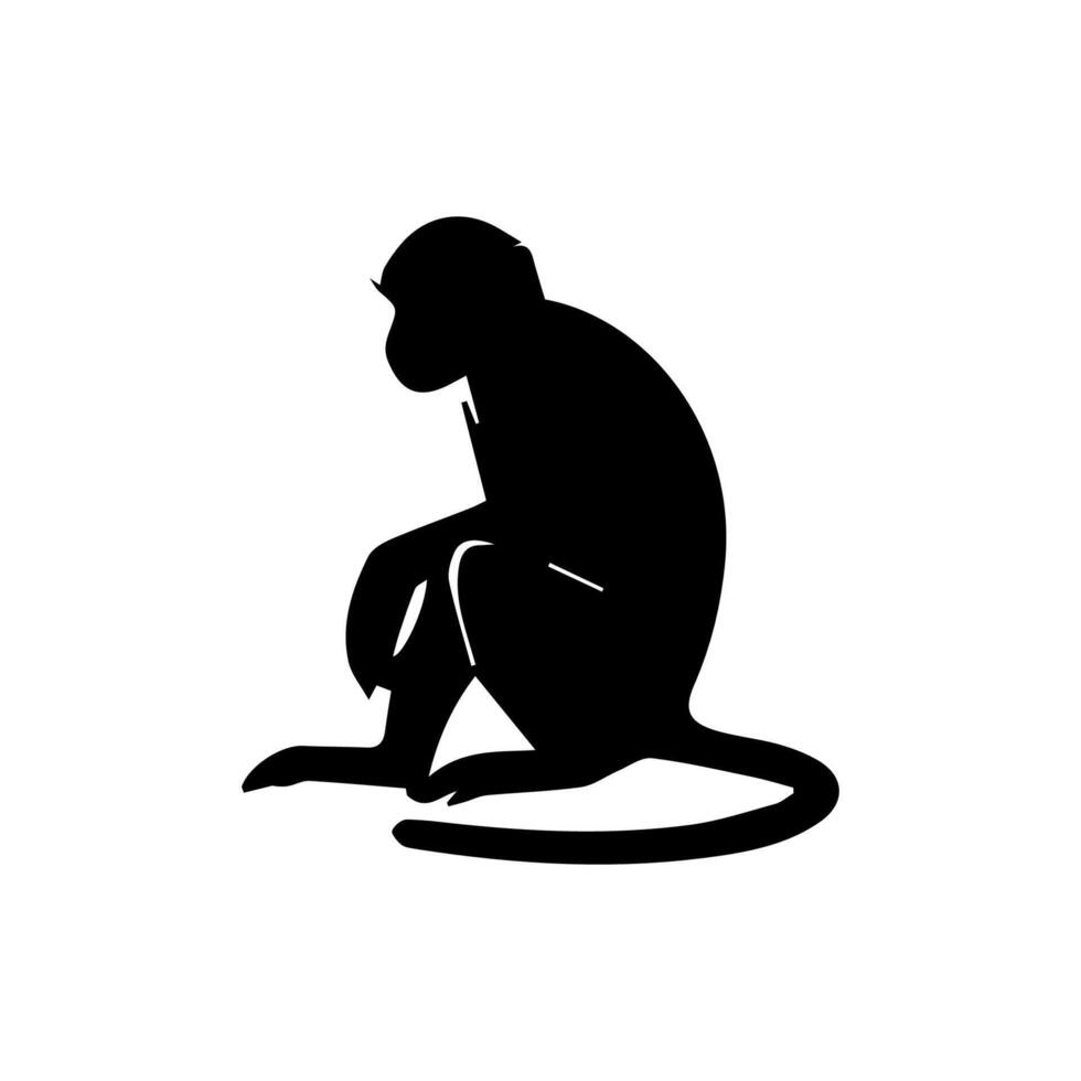 monkey silhouettes on a white background. Perfect for designs about animals, nature, wildlife, primates, monkeys, apes, jungle, rainforest, conservation, and education vector