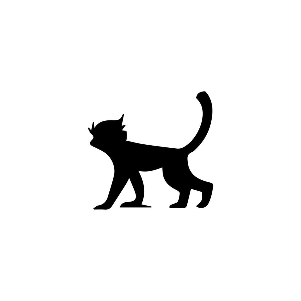 monkey silhouettes on a white background. Perfect for designs about animals, nature, wildlife, primates, monkeys, apes, jungle, rainforest, conservation, and education vector