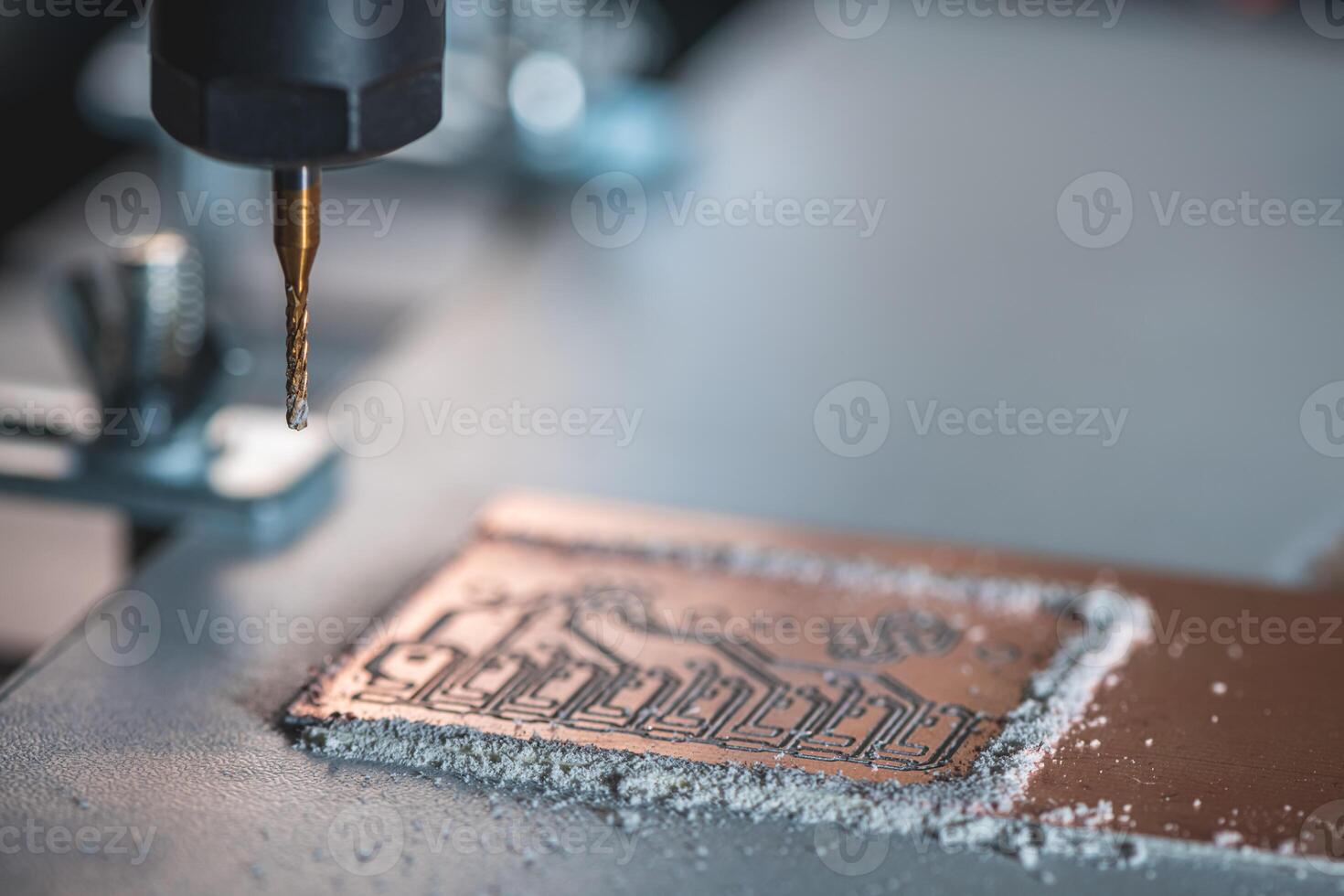 machine with numerical control CNC carries out milling of printed circuit boards, Circuit Engraving, Diy Circuit Boards PCB photo