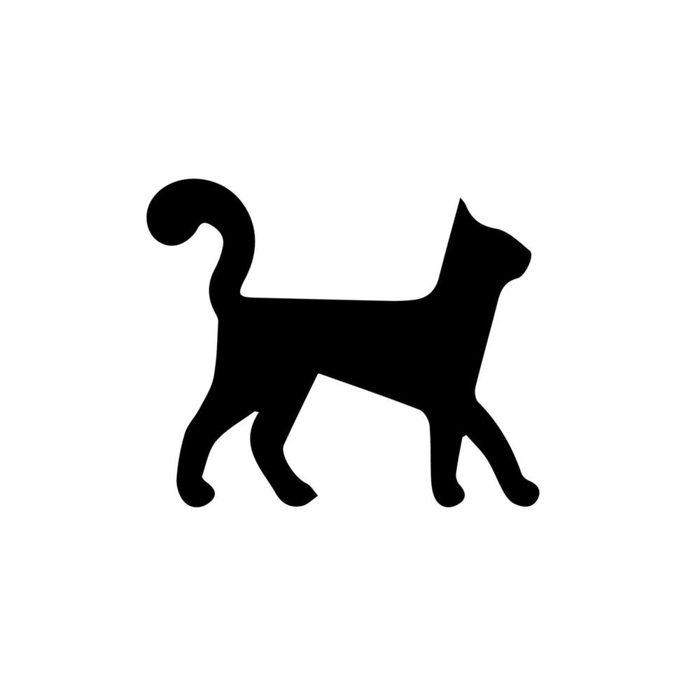 Cat silhouette Isolated On White Background vector