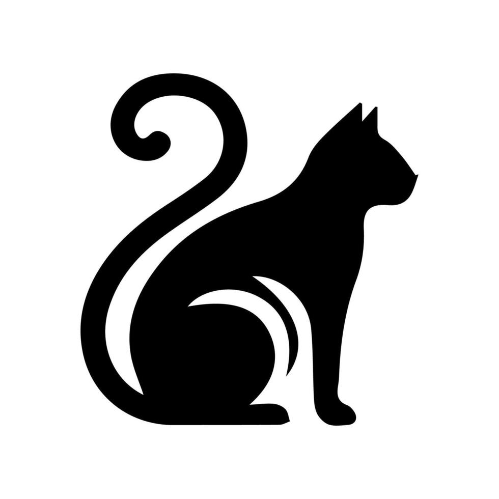 Cat silhouette Isolated On White Background vector