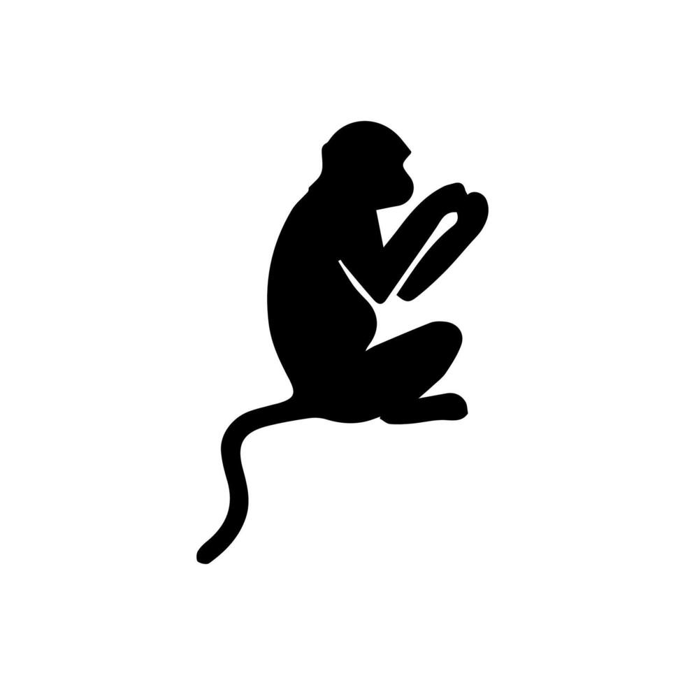 monkey silhouettes on a white background. Perfect for designs about animals, nature, wildlife, primates, monkeys, apes, jungle, rainforest, conservation, and education vector