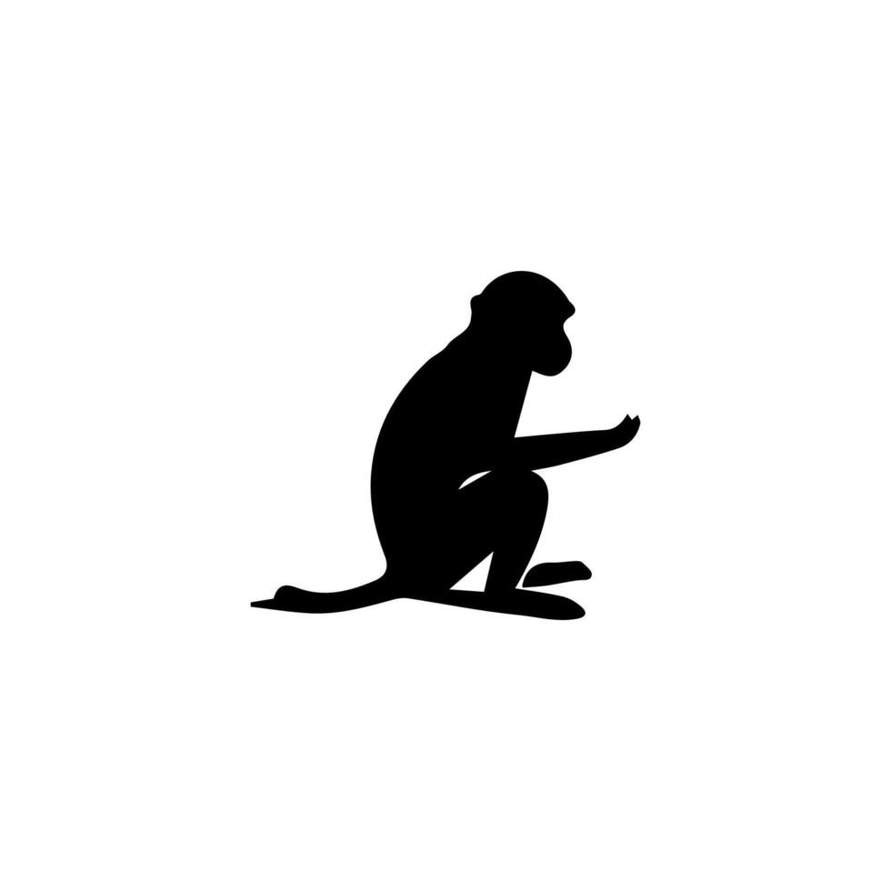 monkey silhouettes on a white background. Perfect for designs about animals, nature, wildlife, primates, monkeys, apes, jungle, rainforest, conservation, and education vector