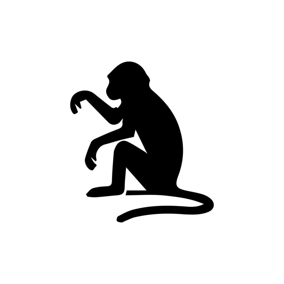 monkey silhouettes on a white background. Perfect for designs about animals, nature, wildlife, primates, monkeys, apes, jungle, rainforest, conservation, and education vector