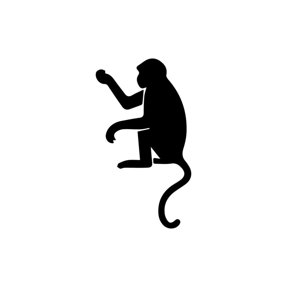 monkey silhouettes on a white background. Perfect for designs about animals, nature, wildlife, primates, monkeys, apes, jungle, rainforest, conservation, and education vector