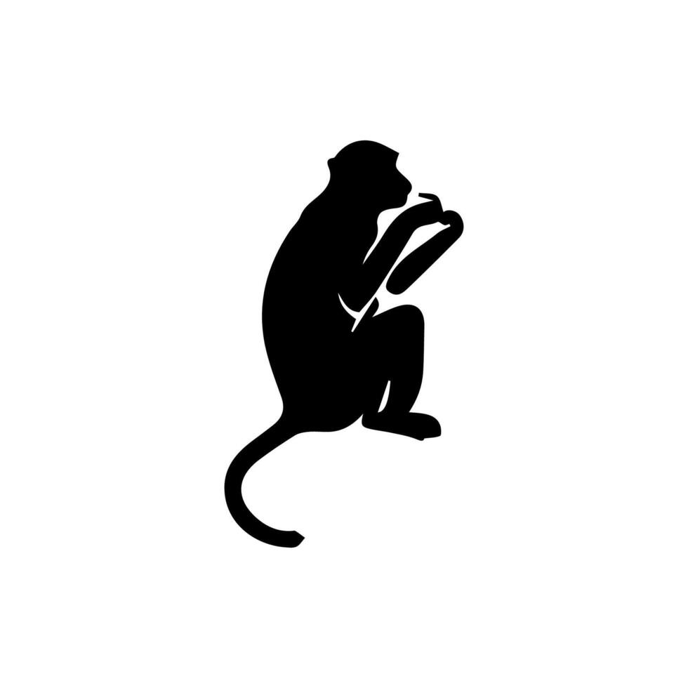 monkey silhouettes on a white background. Perfect for designs about animals, nature, wildlife, primates, monkeys, apes, jungle, rainforest, conservation, and education vector