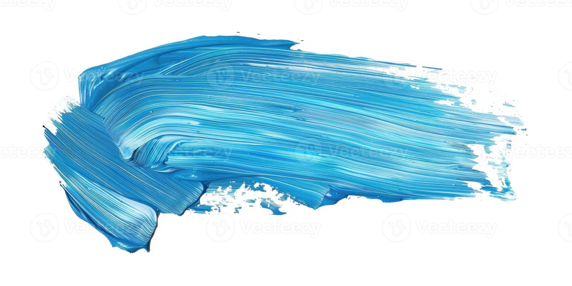 indigo blue stroke of paint texture isolated on white background photo