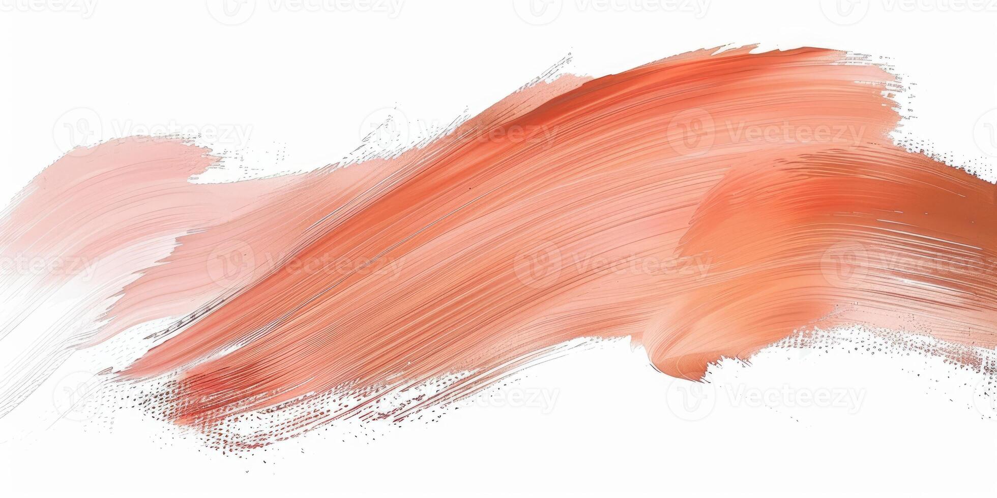 orange, peach fuzz stroke of paint texture isolated on white background photo