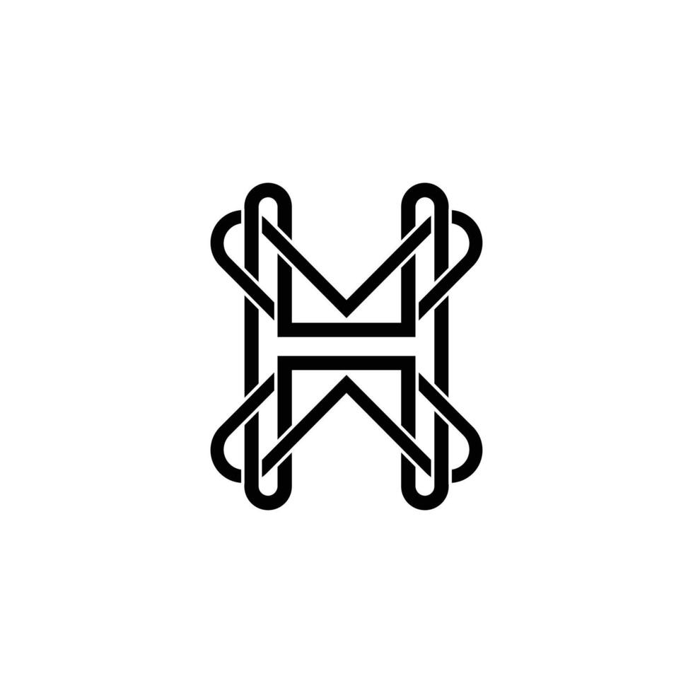 Alphabet Initials logo HX, XH, X and H vector