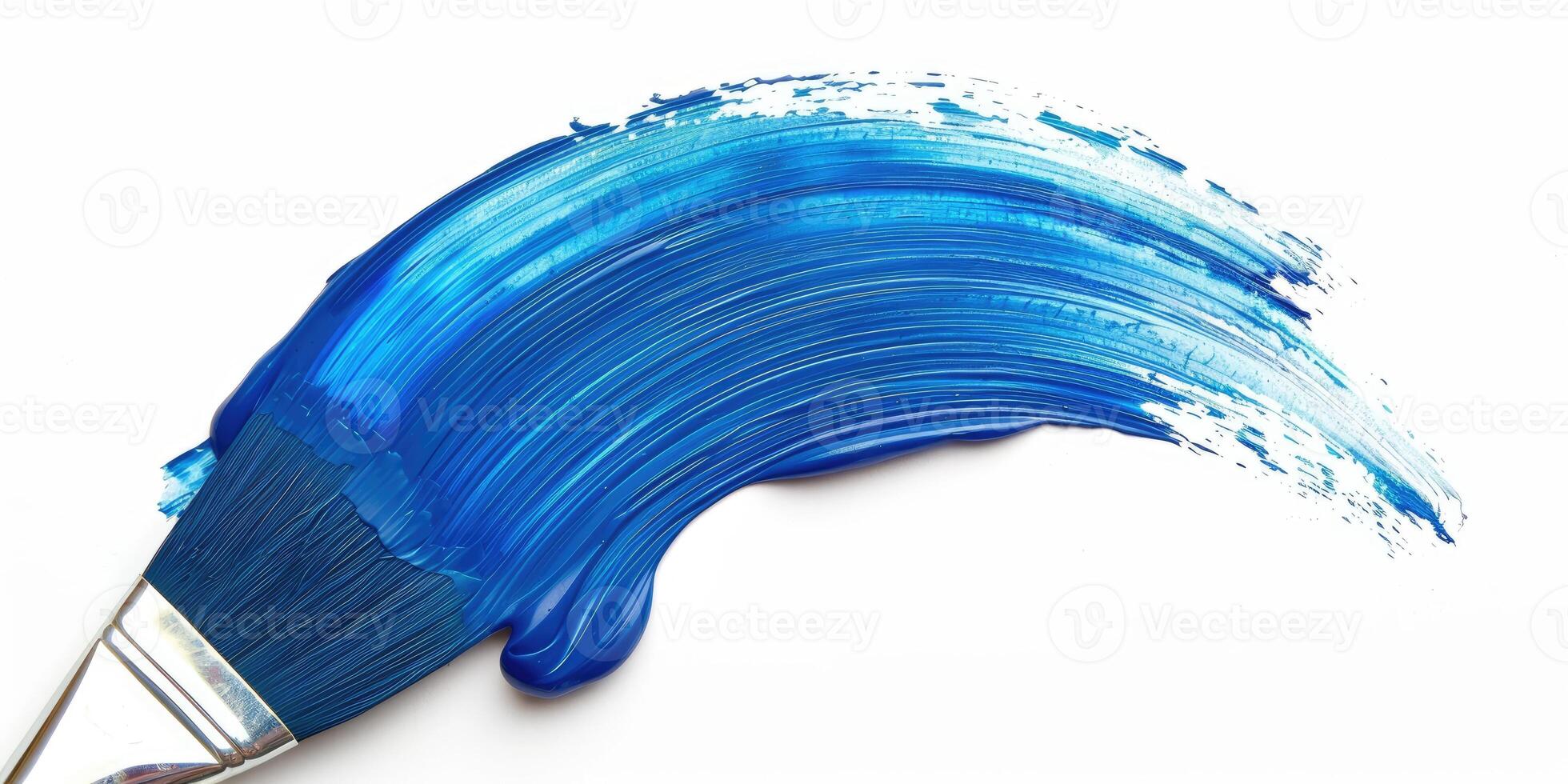 indigo blue stroke of paint texture isolated on white background photo