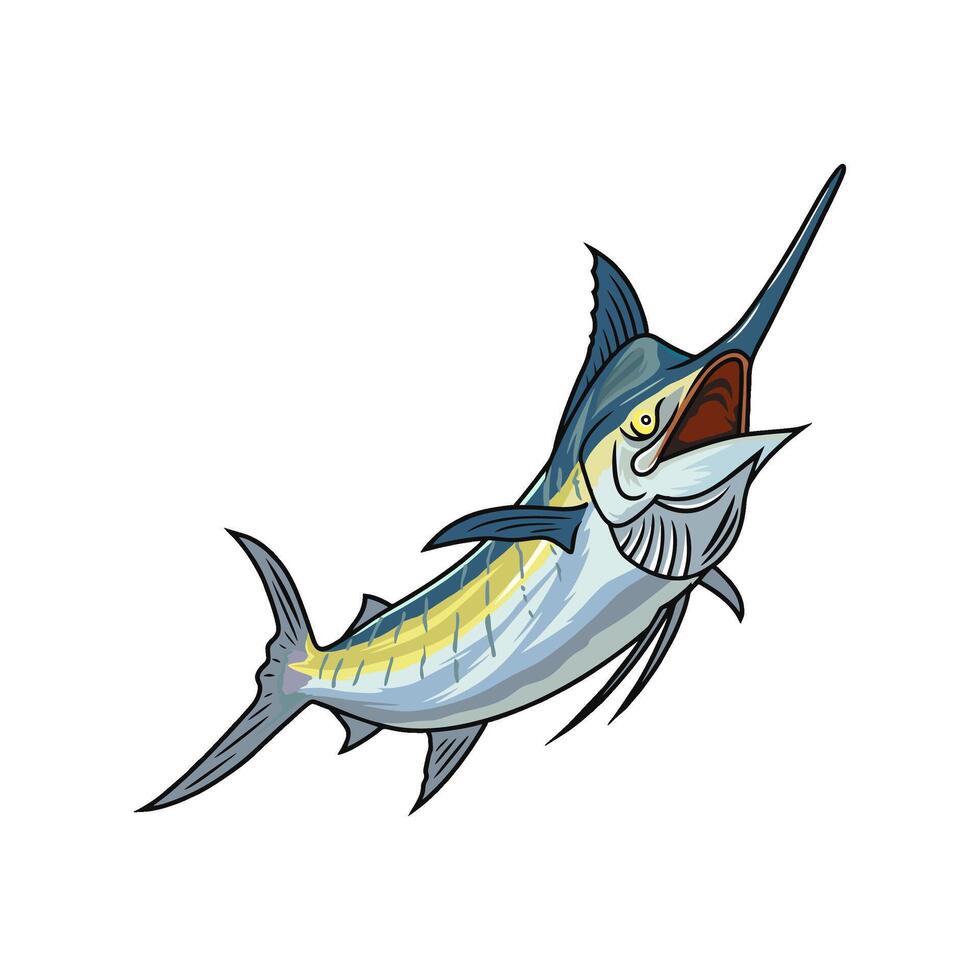 marlin sailfish fishing illustration logo image t shirt vector
