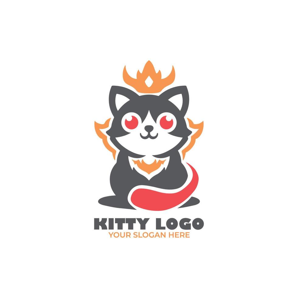 Cute Kitty Logo Branding Design vector