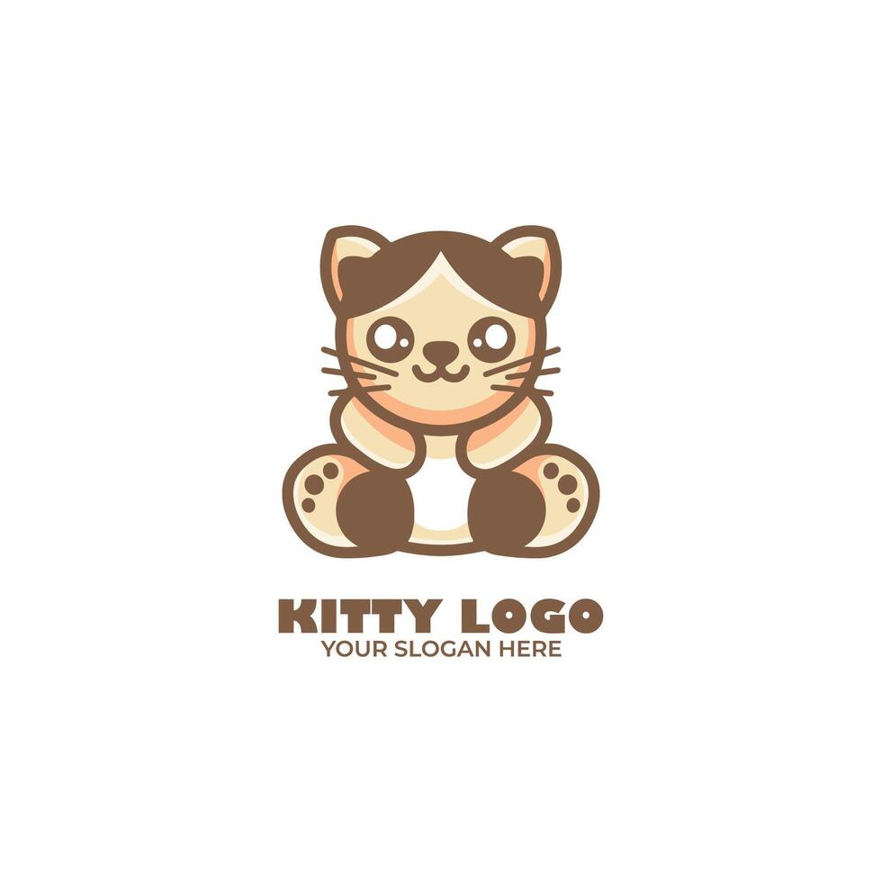 Cute Kitty Logo Branding Design vector