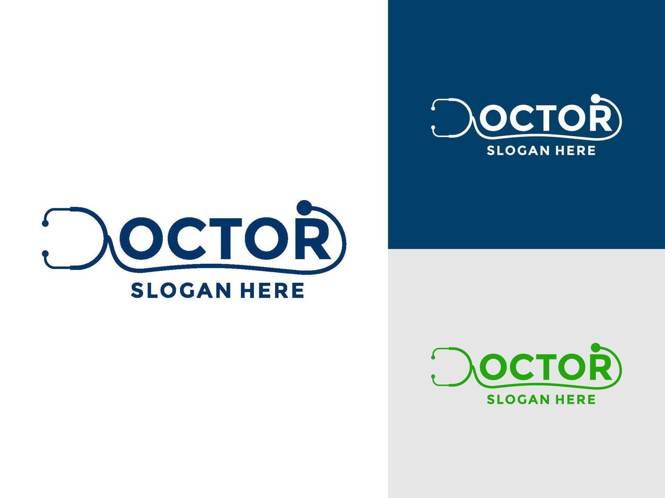 Letter D and stethoscope logo Illustration, Doctor or Clinic logo icon, Health Care logo Inspirations vector