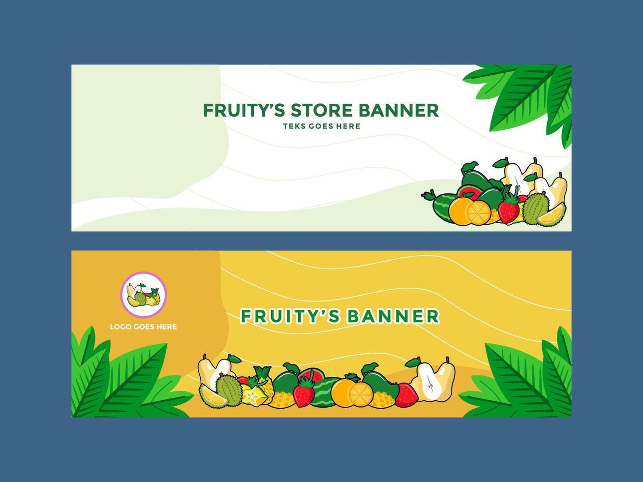 set of banner fruit concept background, Fruit day banner concept vector