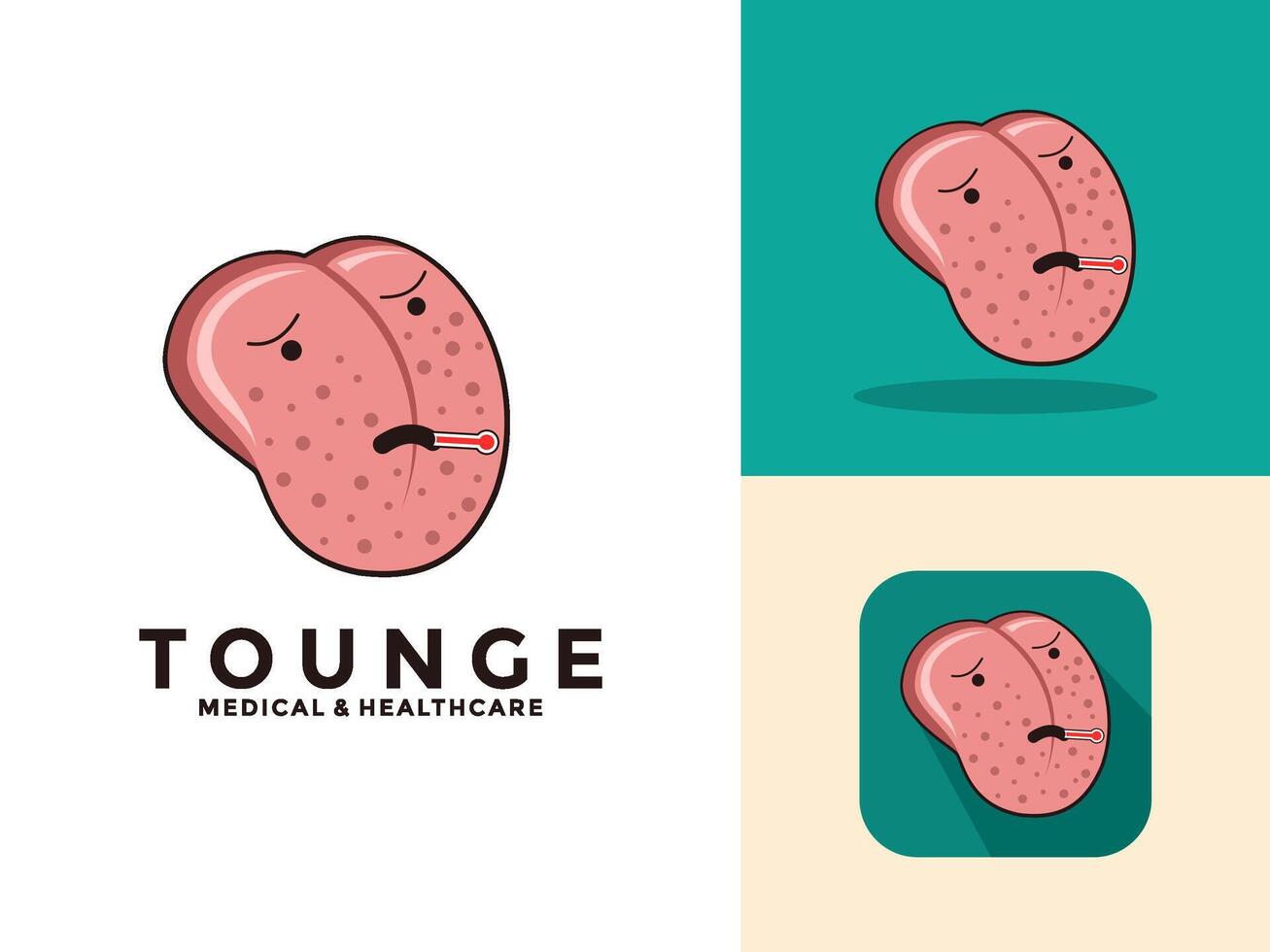 Mouth with protruding tongue, check up health tongue doctors. Tongue and disease. Flat illustration vector