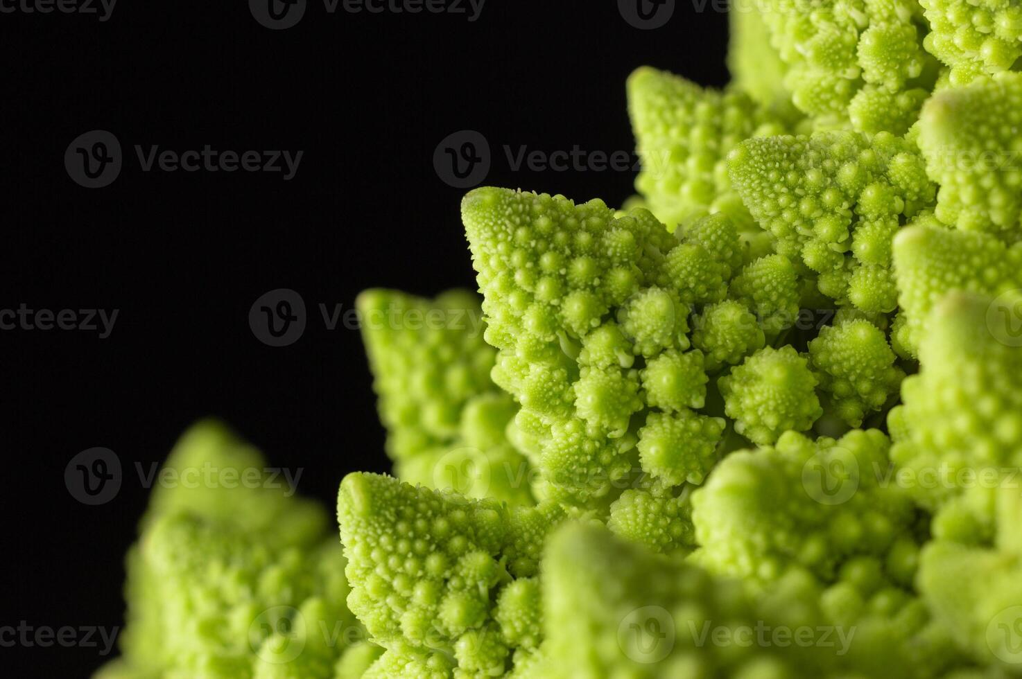 Broccoli Romanesko. Fresh cabbage. Macro, close-up photo. photo