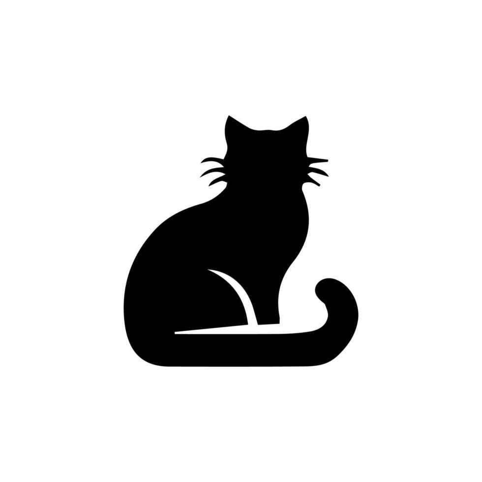 Cat silhouette Isolated On White Background vector