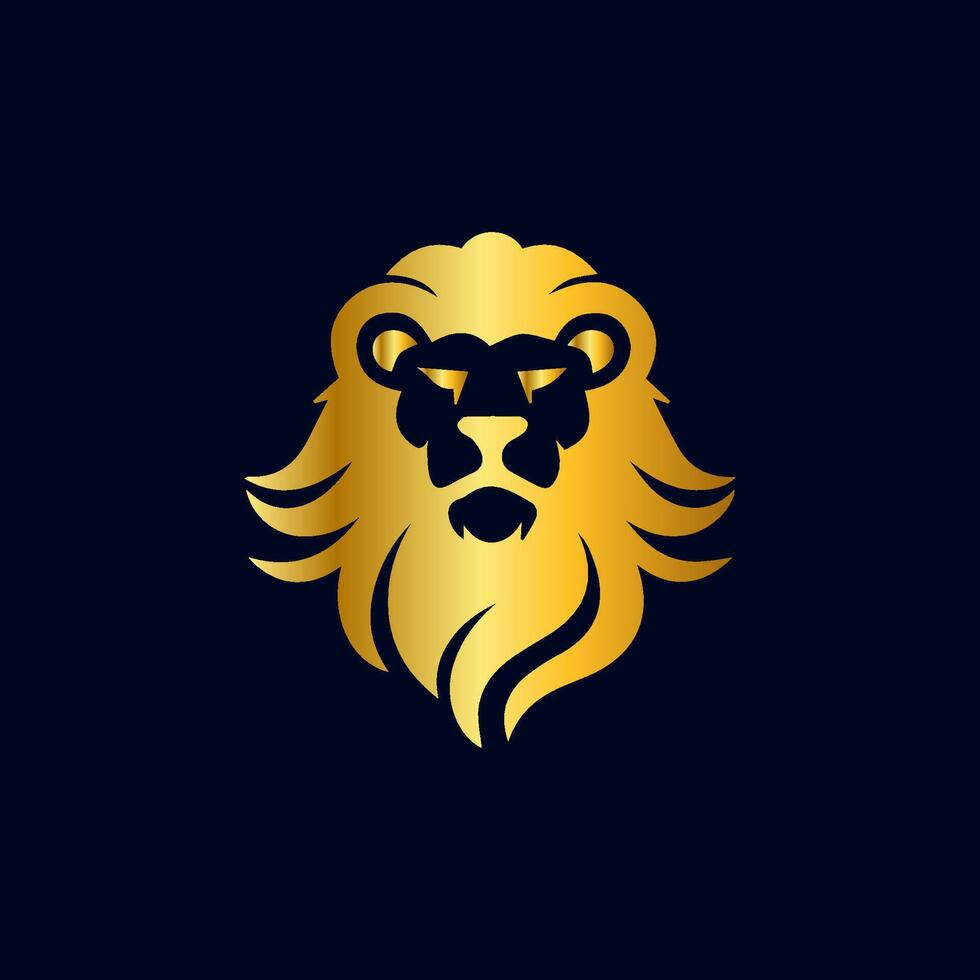 Lion Head Luxury Logo, An illustration of the gaming lion mascot, presented as a logo vector