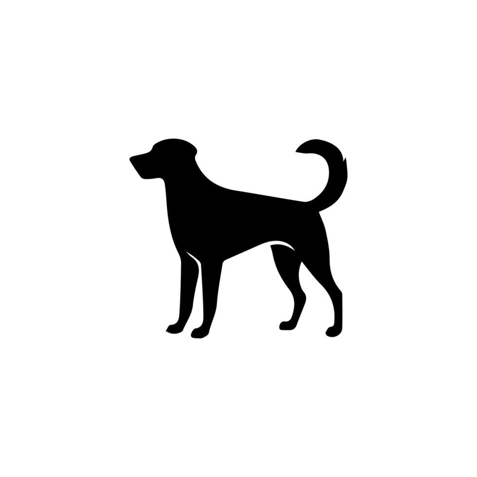 black dog on a white background vector