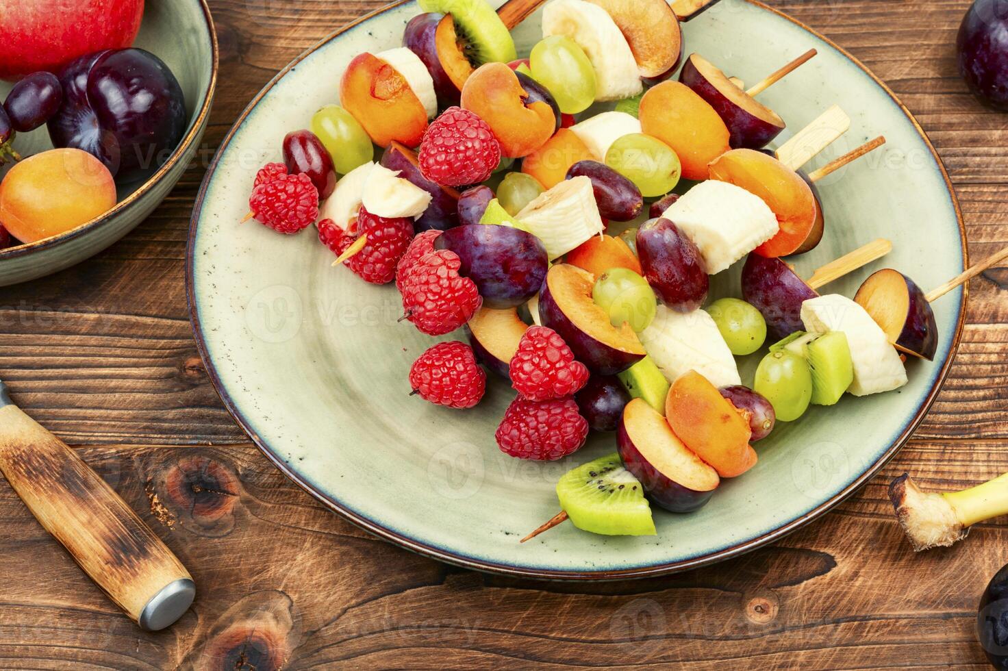 Fruit sweet kebabs. photo