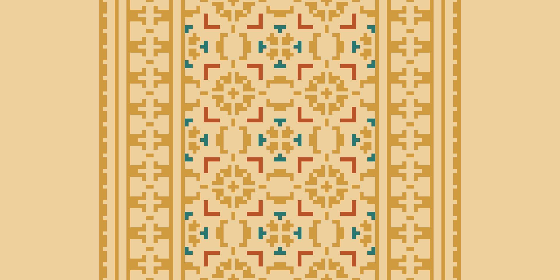 Bukhara pattern Seamless Australian aboriginal pattern Motif embroidery, Pixel Ikat embroidery Design for Print egyptian pattern tibetan mandala bandanna vector