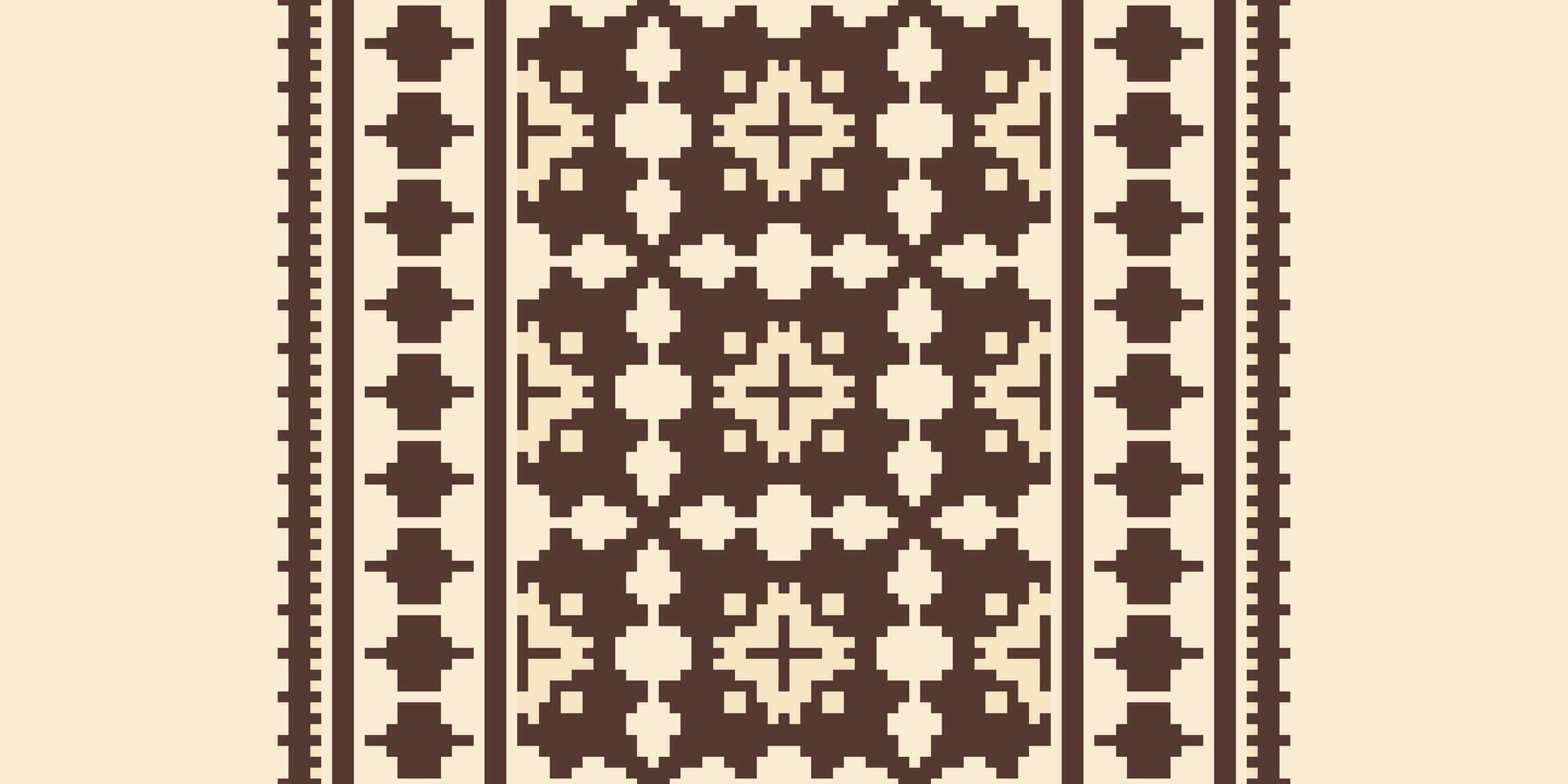 Bukhara pattern Seamless Mughal architecture Motif embroidery, Pixel Ikat embroidery Design for Print border embroidery ancient egypt vector