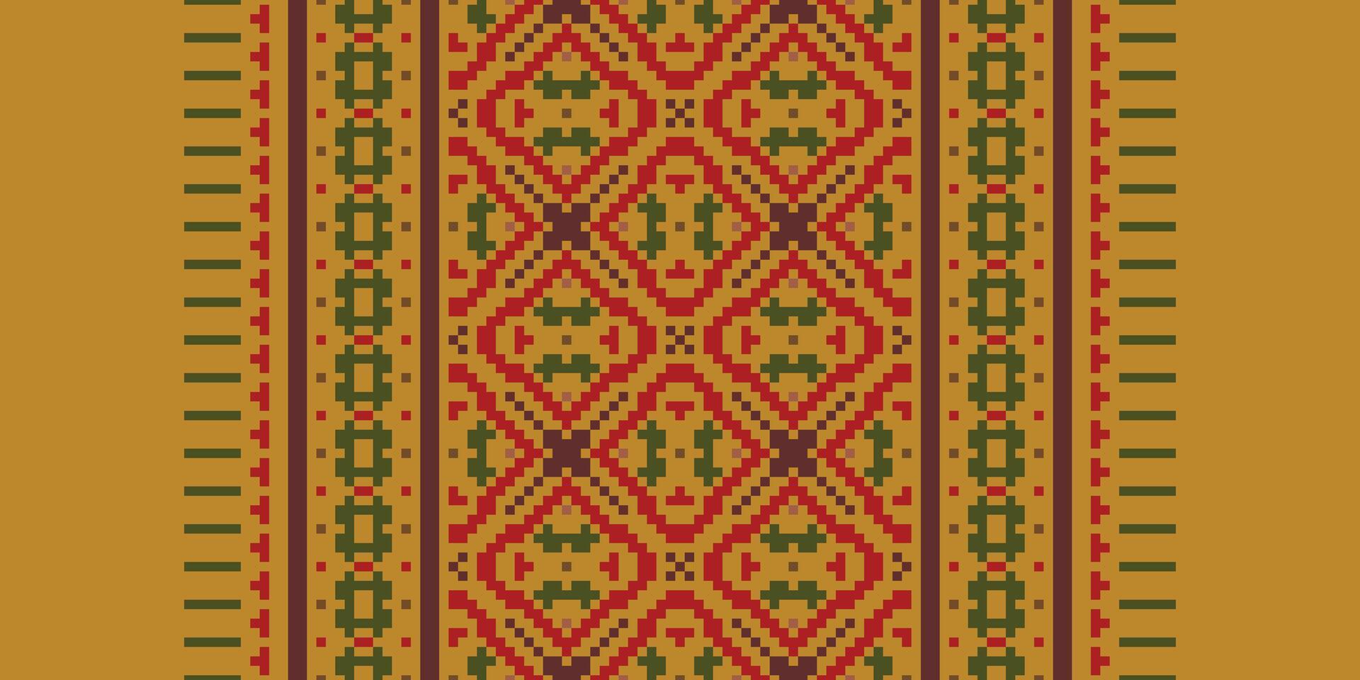 Fashion pattern Seamless Native American, Motif embroidery, Pixel Ikat embroidery Design for Print scandinavian pattern saree ethnic nativity gypsy pattern vector