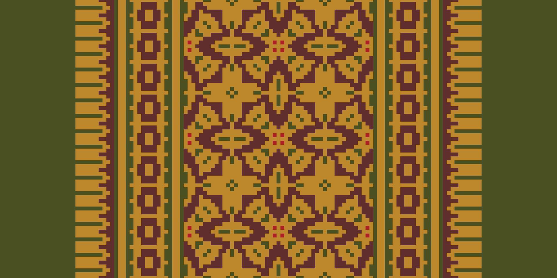 Fashion pattern Seamless Native American, Motif embroidery, Pixel Ikat embroidery Design for Print egyptian pattern tibetan mandala bandanna vector