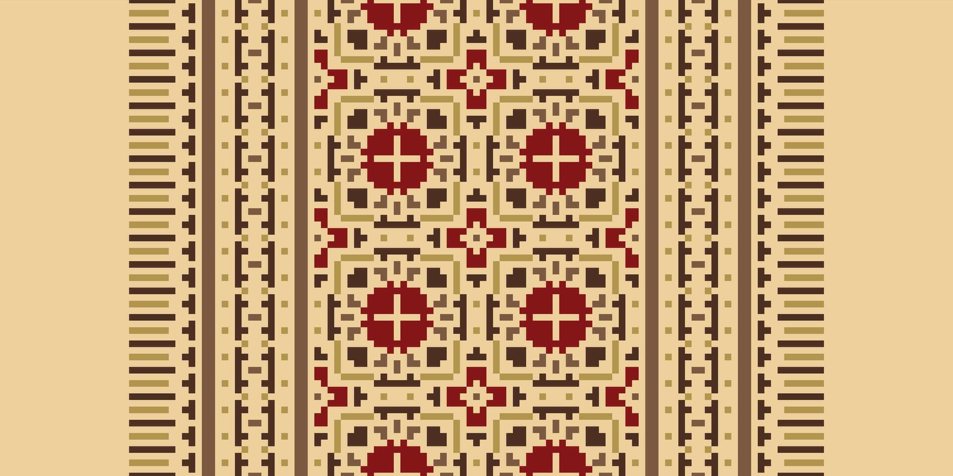 Fashion pattern Seamless Bandana print silk Motif embroidery, Pixel Ikat embroidery Design for Print lace pattern turkish ceramic ancient egypt art jacquard pattern vector