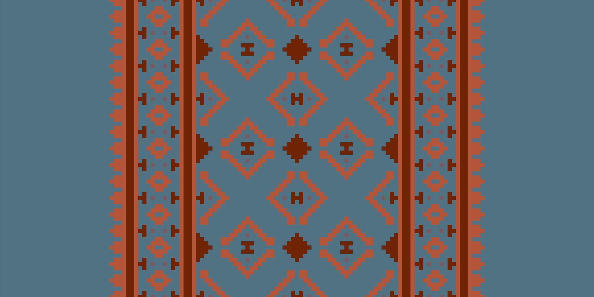 Silk fabric Patola sari Pattern Seamless Native American, Motif embroidery, Pixel Ikat embroidery Design for Print indigenous art aboriginal art pattern floral kurti mughal border vector