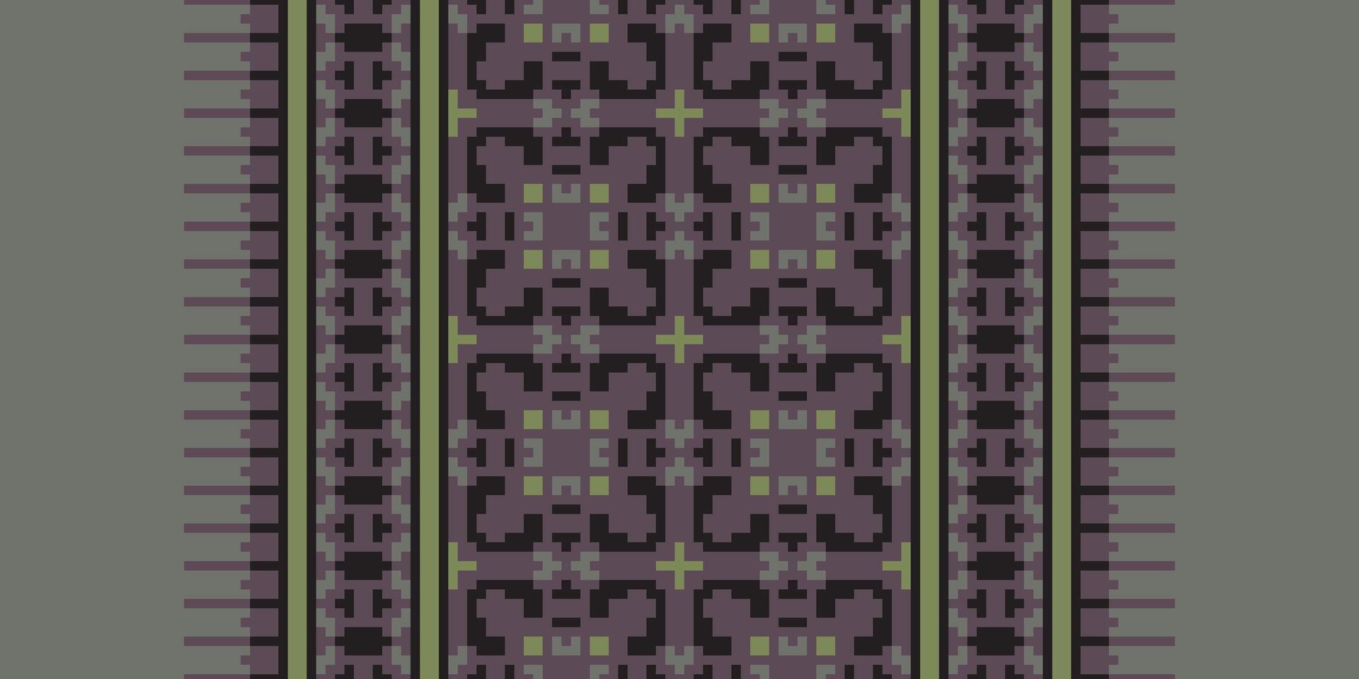 Fashion pattern Seamless Scandinavian pattern Motif embroidery, Pixel Ikat embroidery Design for Print Texture fabric saree sari carpet. kurta patola saree vector