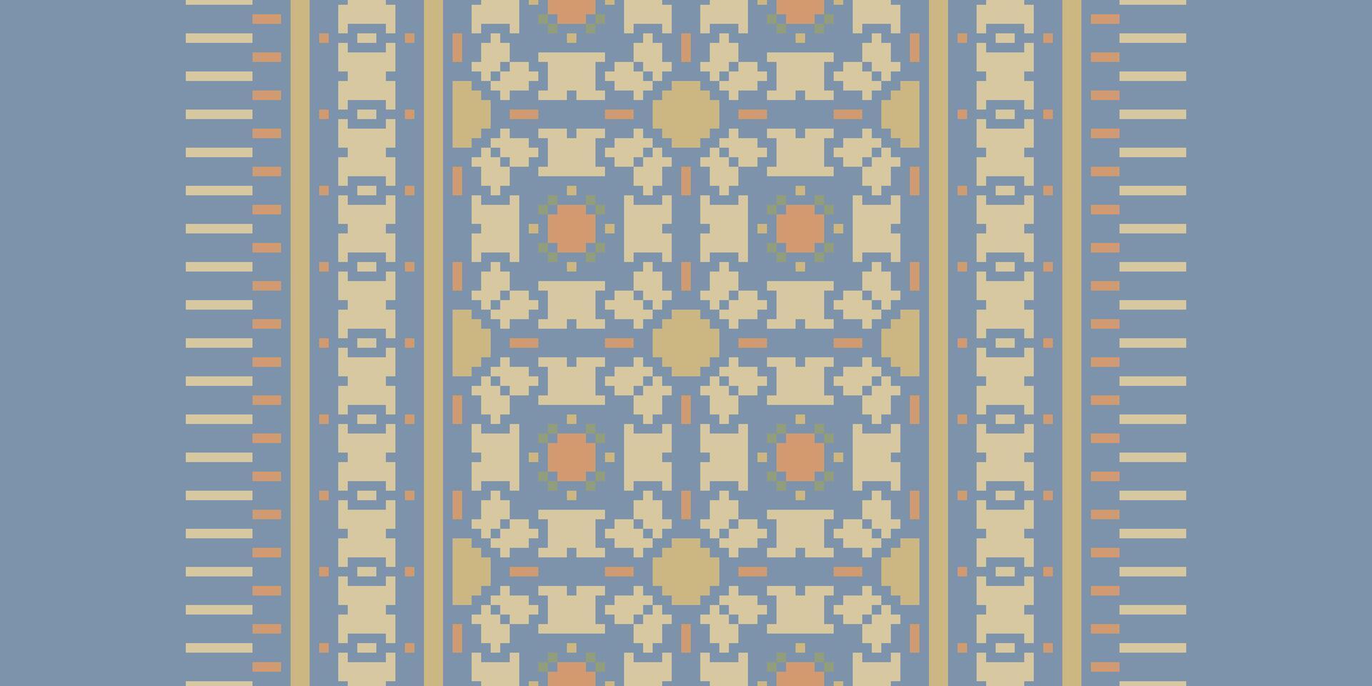 Tissue Dupatta Seamless Bandana print silk Motif embroidery, Pixel Ikat embroidery Design for Print scarf hijab pattern kerchief Pixel Ikat Silk kurti model mughal patterns vector