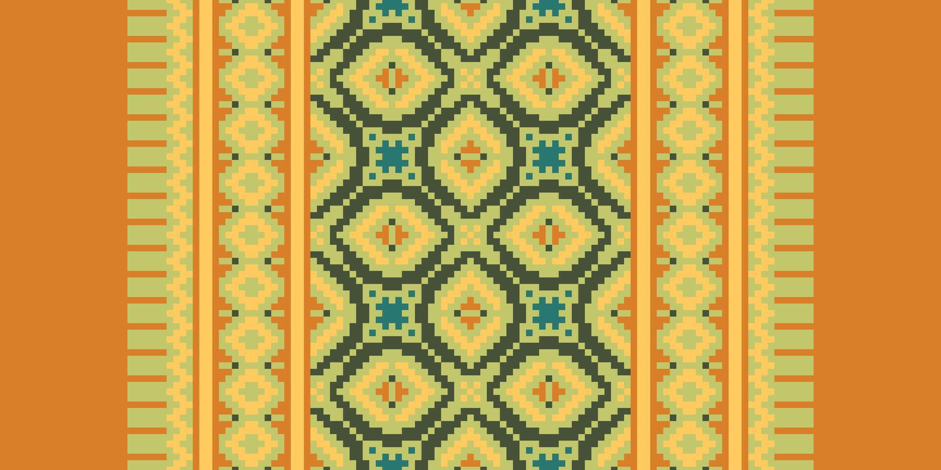 Silk fabric Patola sari Pattern Seamless Native American, Motif embroidery, Pixel Ikat embroidery Design for Print lace pattern turkish ceramic ancient egypt art jacquard pattern vector