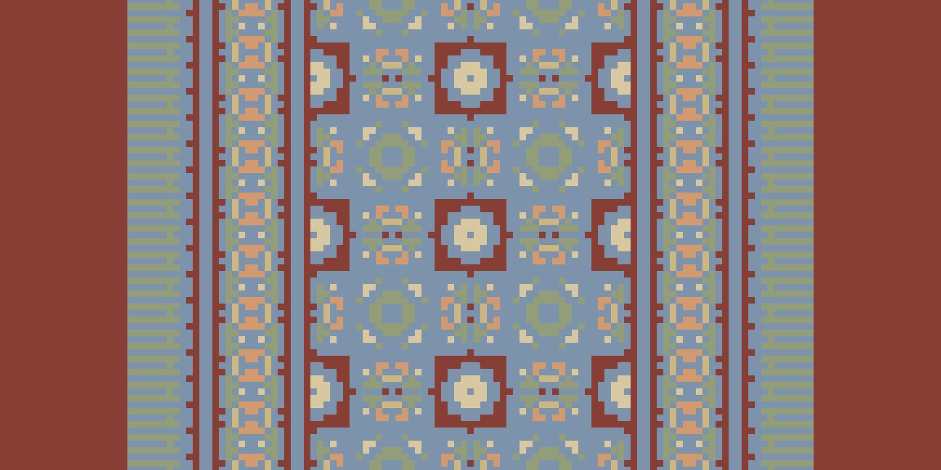 Tissue Dupatta Seamless Bandana print silk Motif embroidery, Pixel Ikat embroidery Design for Print australian curtain pattern geometric pillow model kurti mughal flowers vector