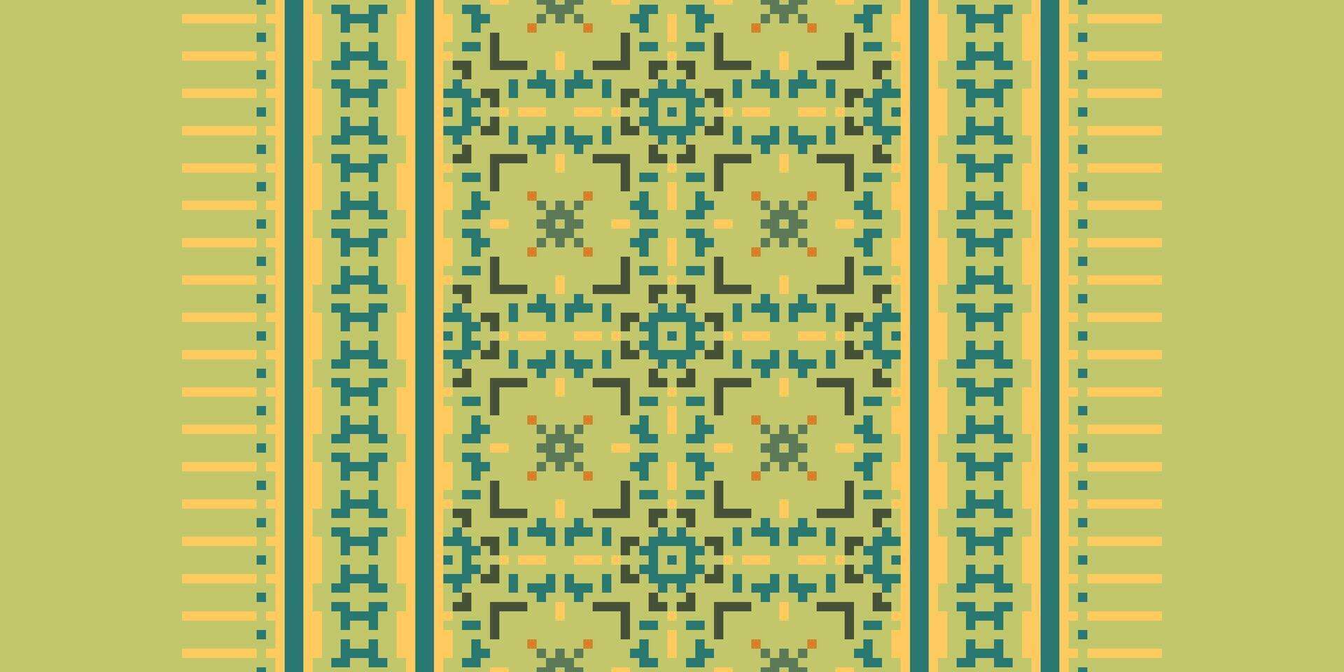 Silk fabric Patola sari Pattern Seamless Native American, Motif embroidery, Pixel Ikat embroidery Design for Print pattern vintage flower folk navajo patchwork pattern vector
