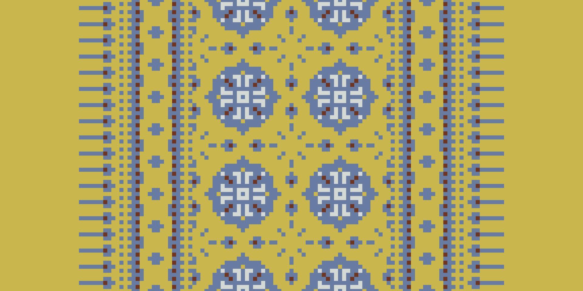 Tissue Dupatta Seamless Australian aboriginal pattern Motif embroidery, Pixel Ikat embroidery Design for Print indonesian batik motif embroidery native american kurta mughal design vector