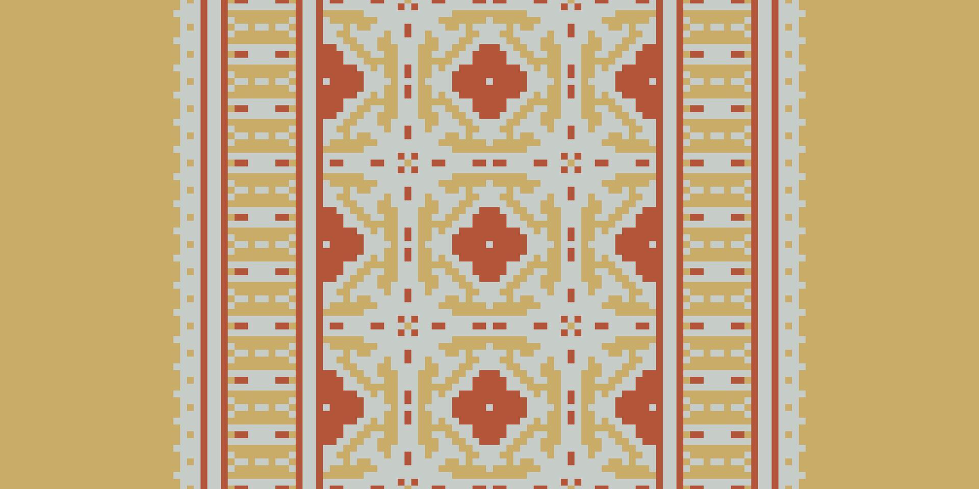 Tissue Dupatta Seamless Australian aboriginal pattern Motif embroidery, Pixel Ikat embroidery Design for Print scandinavian pattern saree ethnic nativity gypsy pattern vector