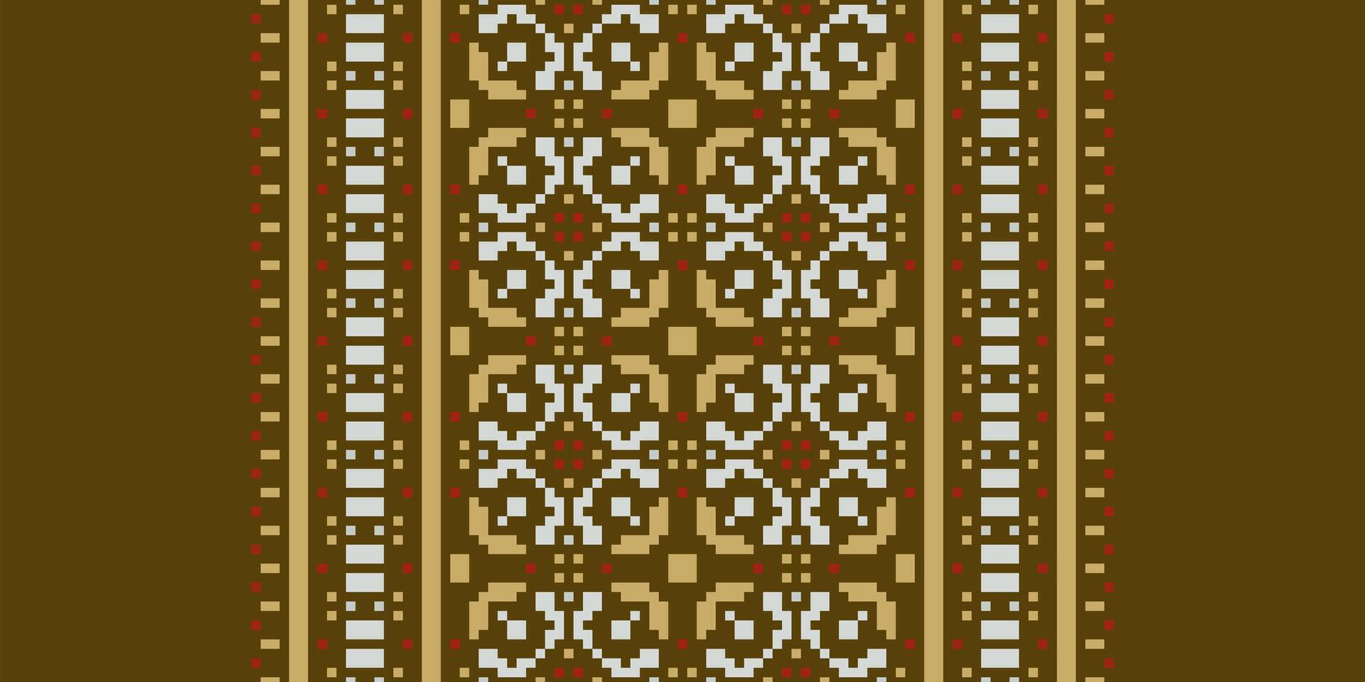 Tissue Dupatta Seamless Australian aboriginal pattern Motif embroidery, Pixel Ikat embroidery Design for Print figure tribal ink on cloth patola sari vector