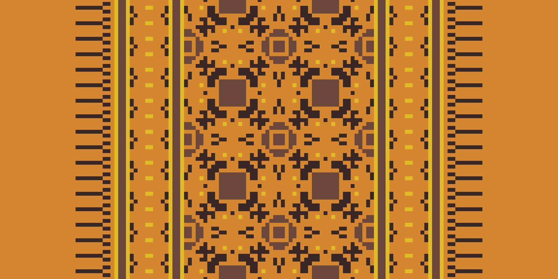 Tissue Dupatta Seamless Scandinavian pattern Motif embroidery, Pixel Ikat embroidery Design for Print scarf hijab pattern kerchief Pixel Ikat Silk kurti model mughal patterns vector