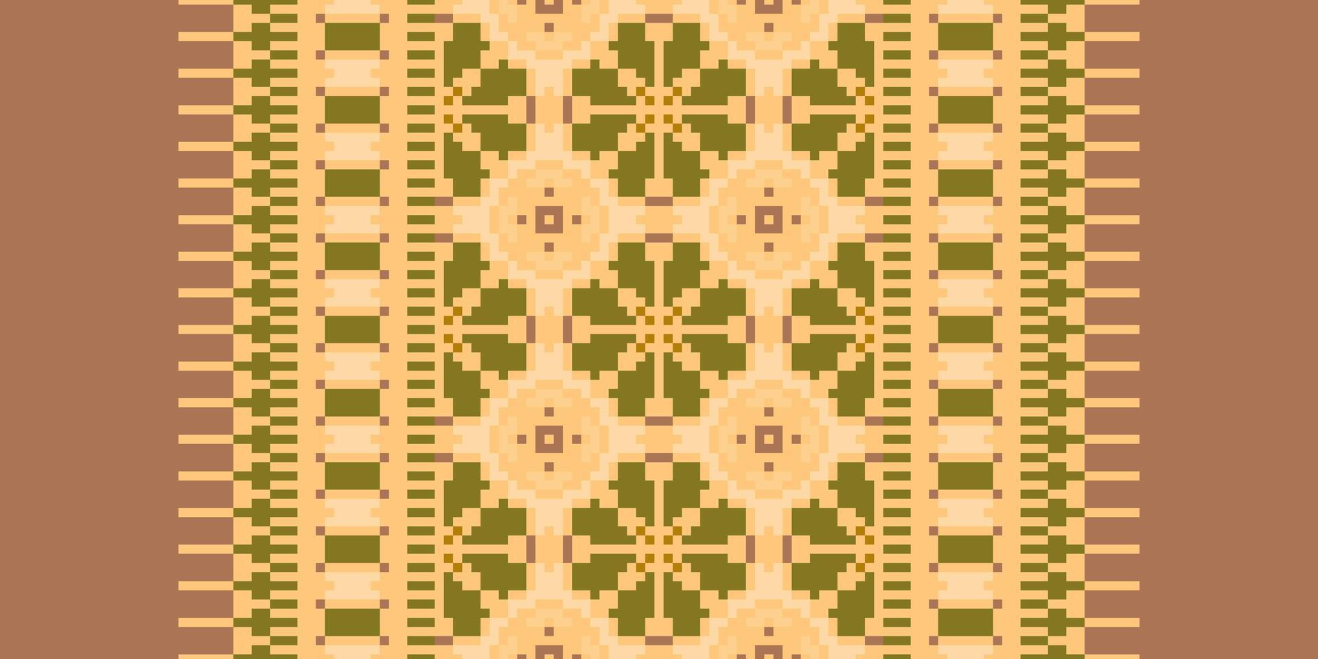 Tissue Dupatta Seamless Mughal architecture Motif embroidery, Pixel Ikat embroidery Design for Print figure tribal ink on cloth patola sari vector