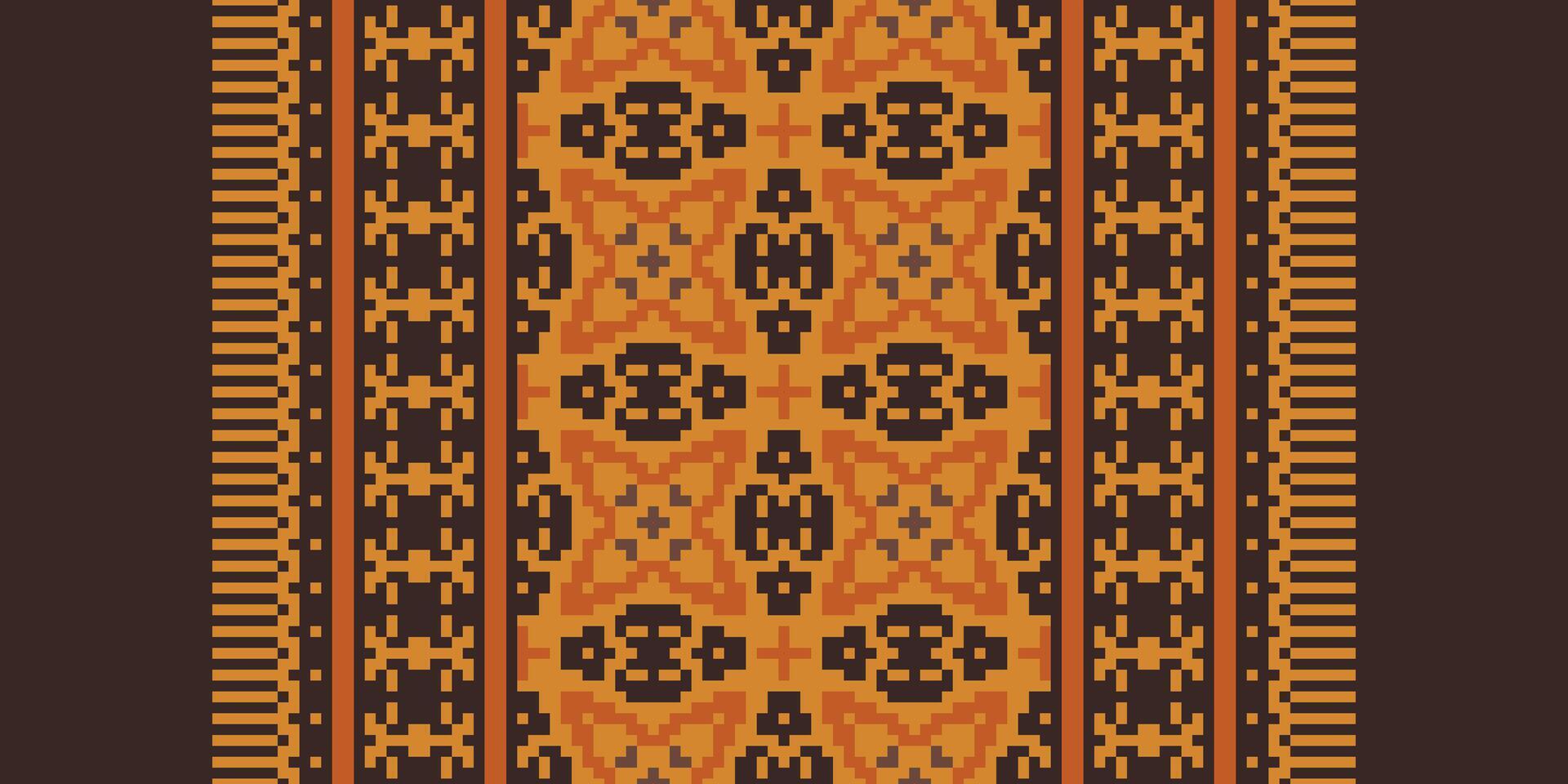 Tissue Dupatta Seamless Scandinavian pattern Motif embroidery, Pixel Ikat embroidery Design for Print vyshyvanka placemat quilt sarong sarong beach kurtis Indian motifs vector