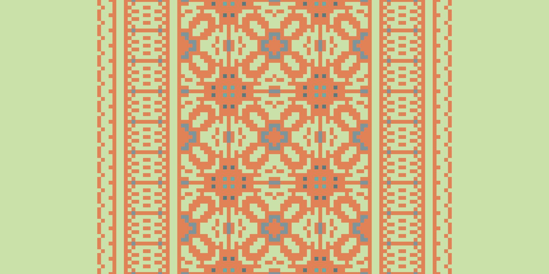 Peruvian pattern Seamless Native American, Motif embroidery, Pixel Ikat embroidery Design for Print endless arabesque cloth dupatta shawl bandana print silk kurta men vector