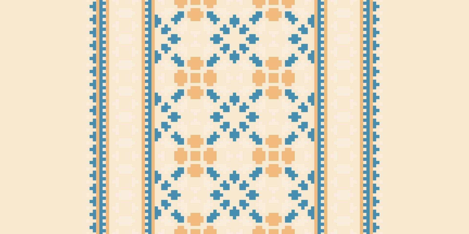Peruvian pattern Seamless Bandana print silk Motif embroidery, Pixel Ikat embroidery Design for Print scarf hijab pattern kerchief Pixel Ikat Silk kurti model mughal patterns vector