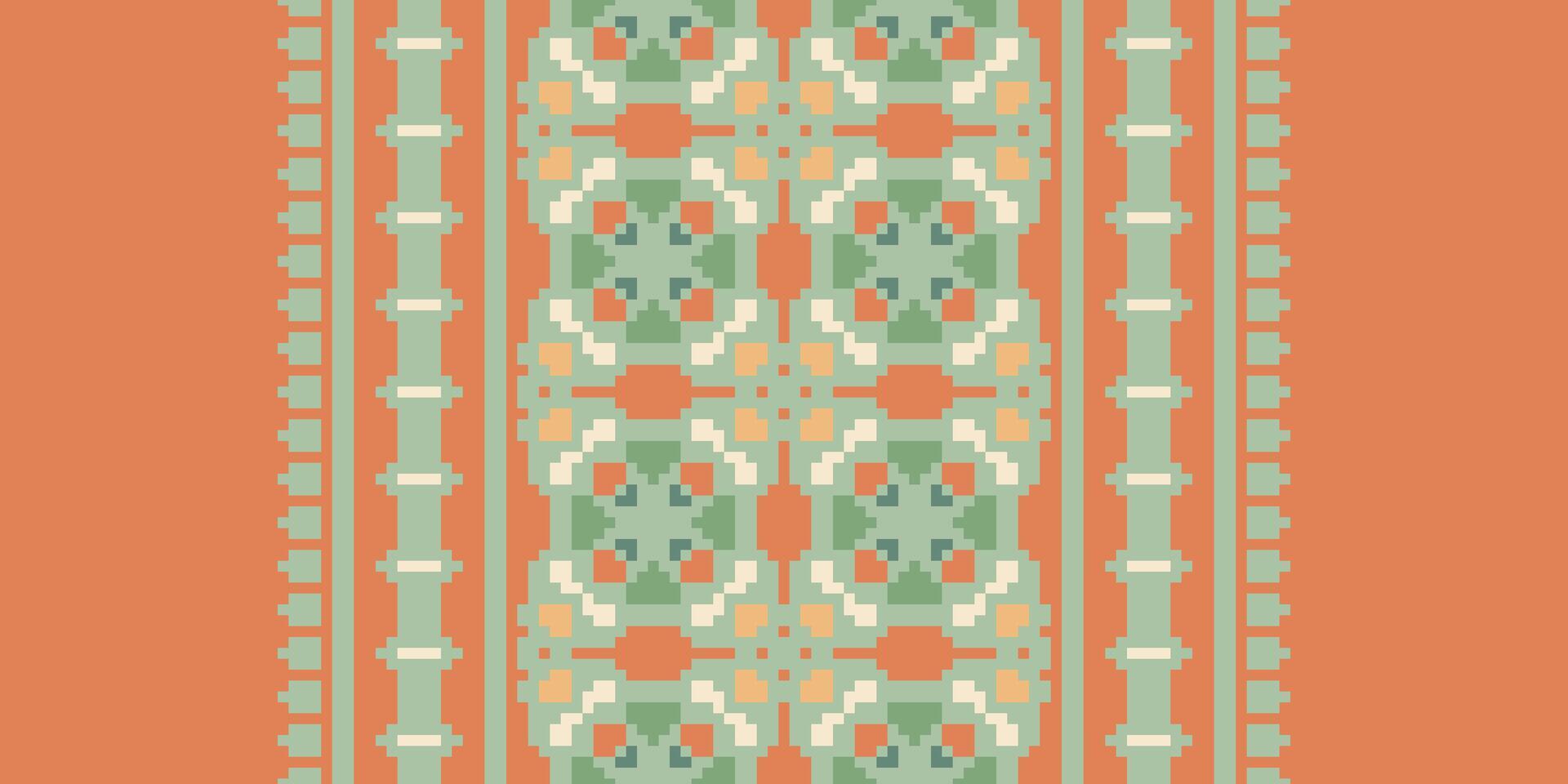 Patola sari Seamless Native American, Motif embroidery, Pixel Ikat embroidery Design for Print 60s paisley tie dye damascus ornament rugs hipster kurta pajama vector