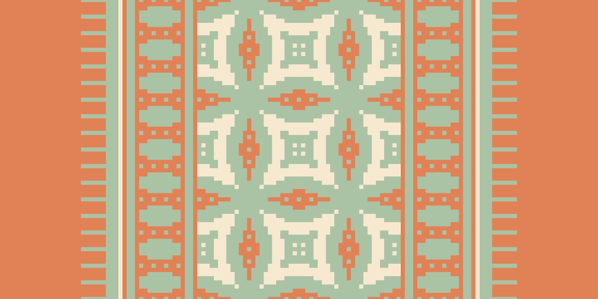 Patola sari Seamless Native American, Motif embroidery, Pixel Ikat embroidery Design for Print Texture fabric saree sari carpet. kurta patola saree vector
